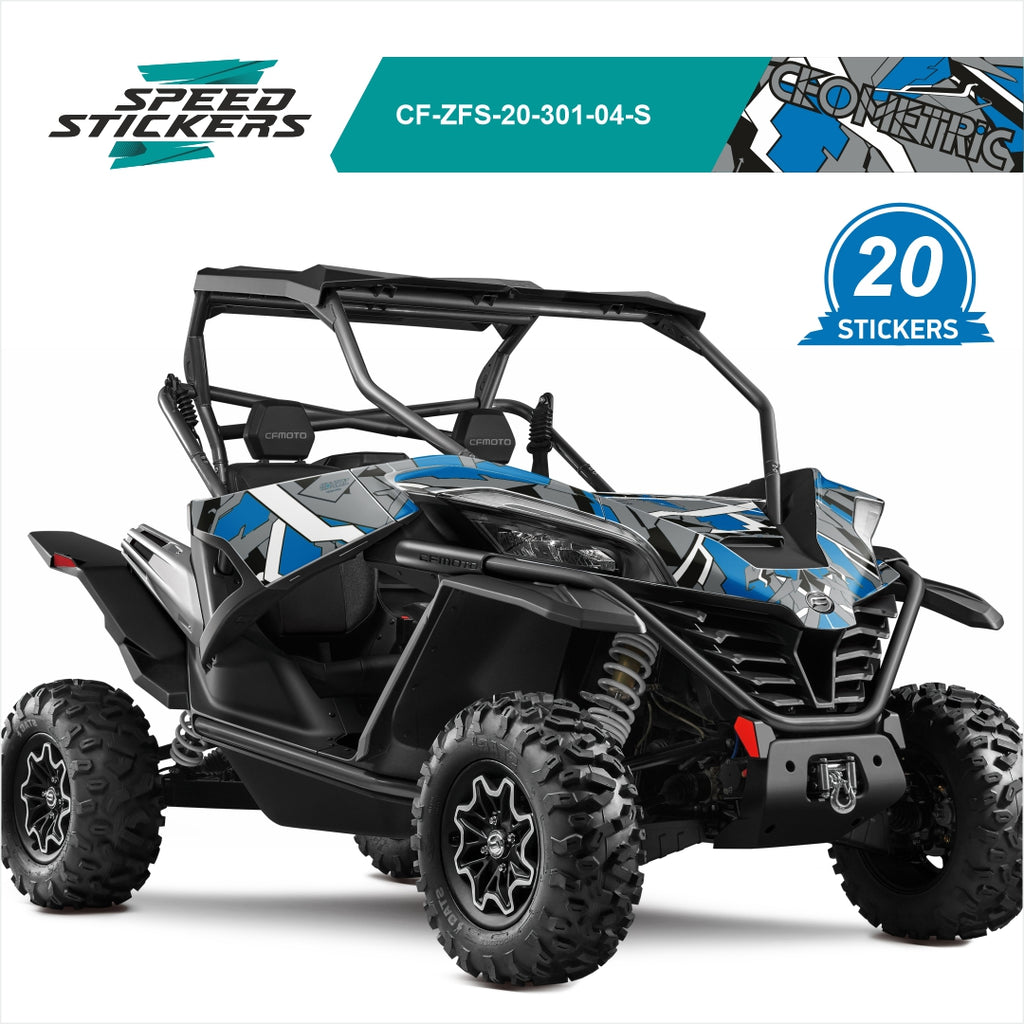 cfmoto zforce sport geometric stickers blue white