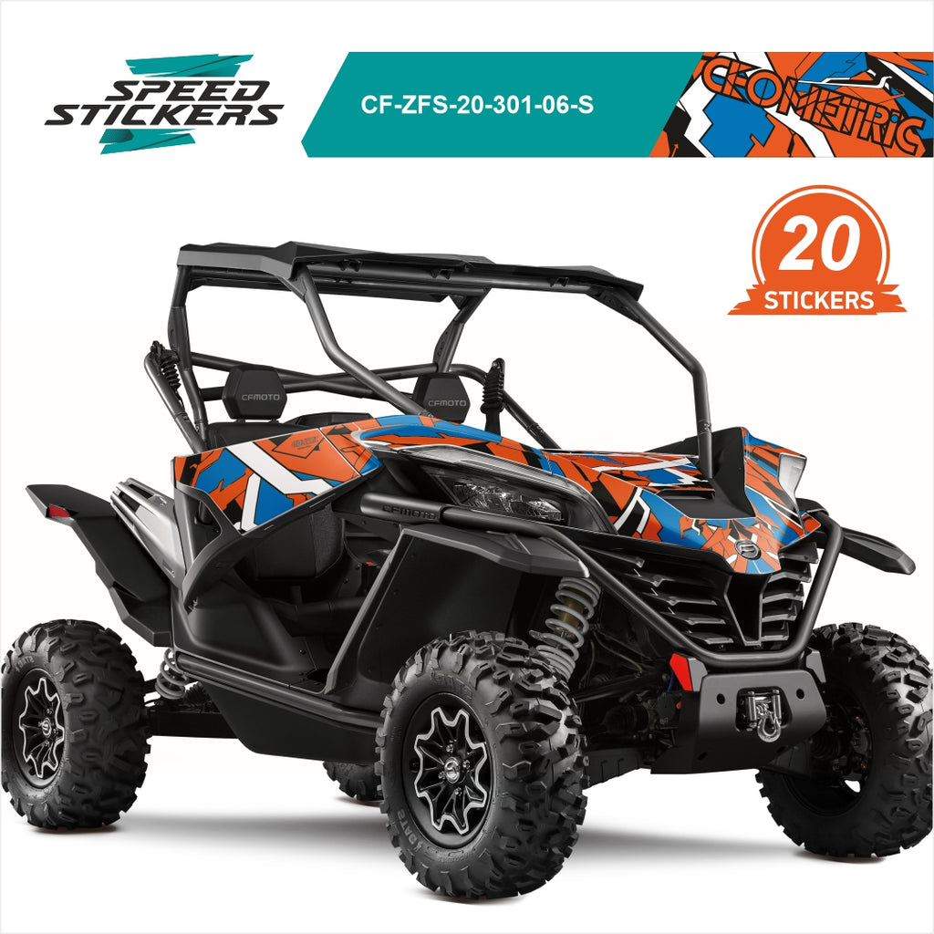 geometric graphics for cfmoto zforce orange