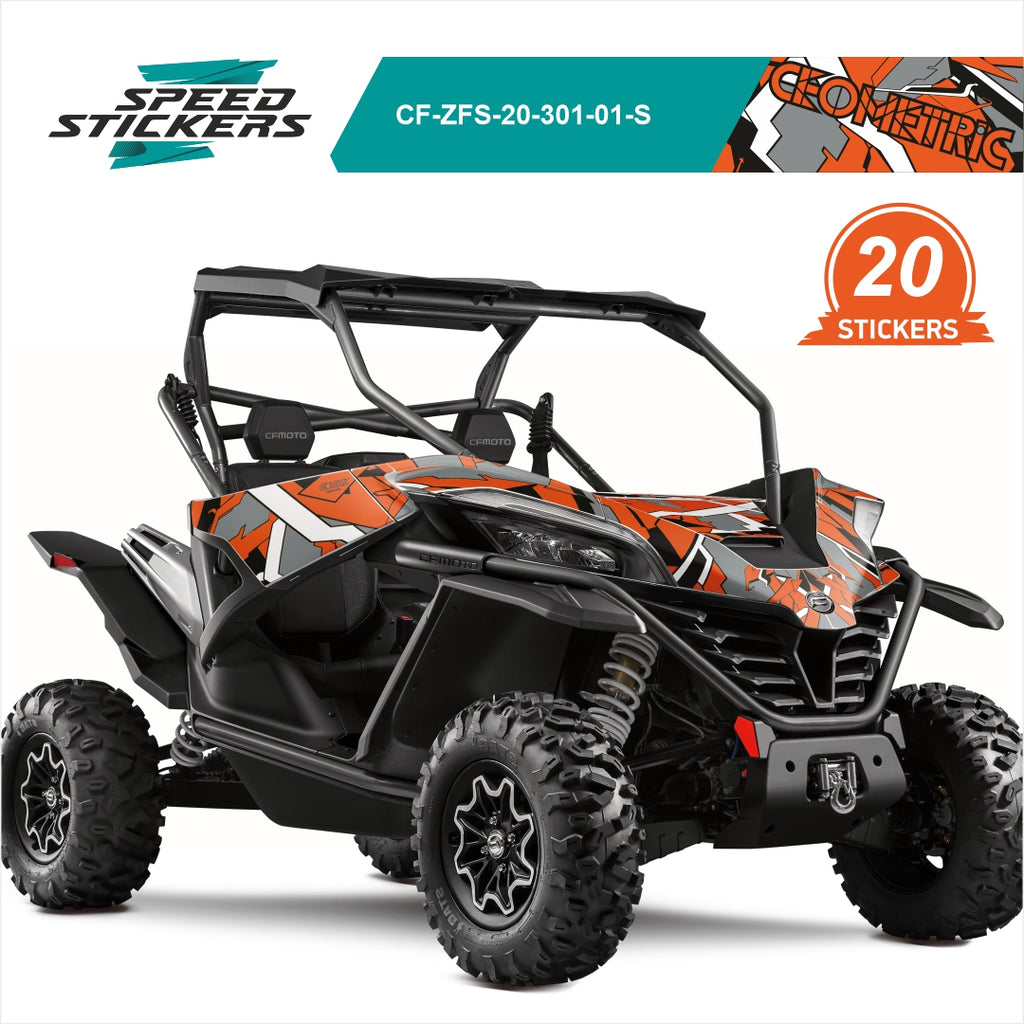 geometric stickers cfmoto zforce sport orange